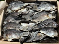 Getrocknete Karauschen mit Kopf ohne Schuppen